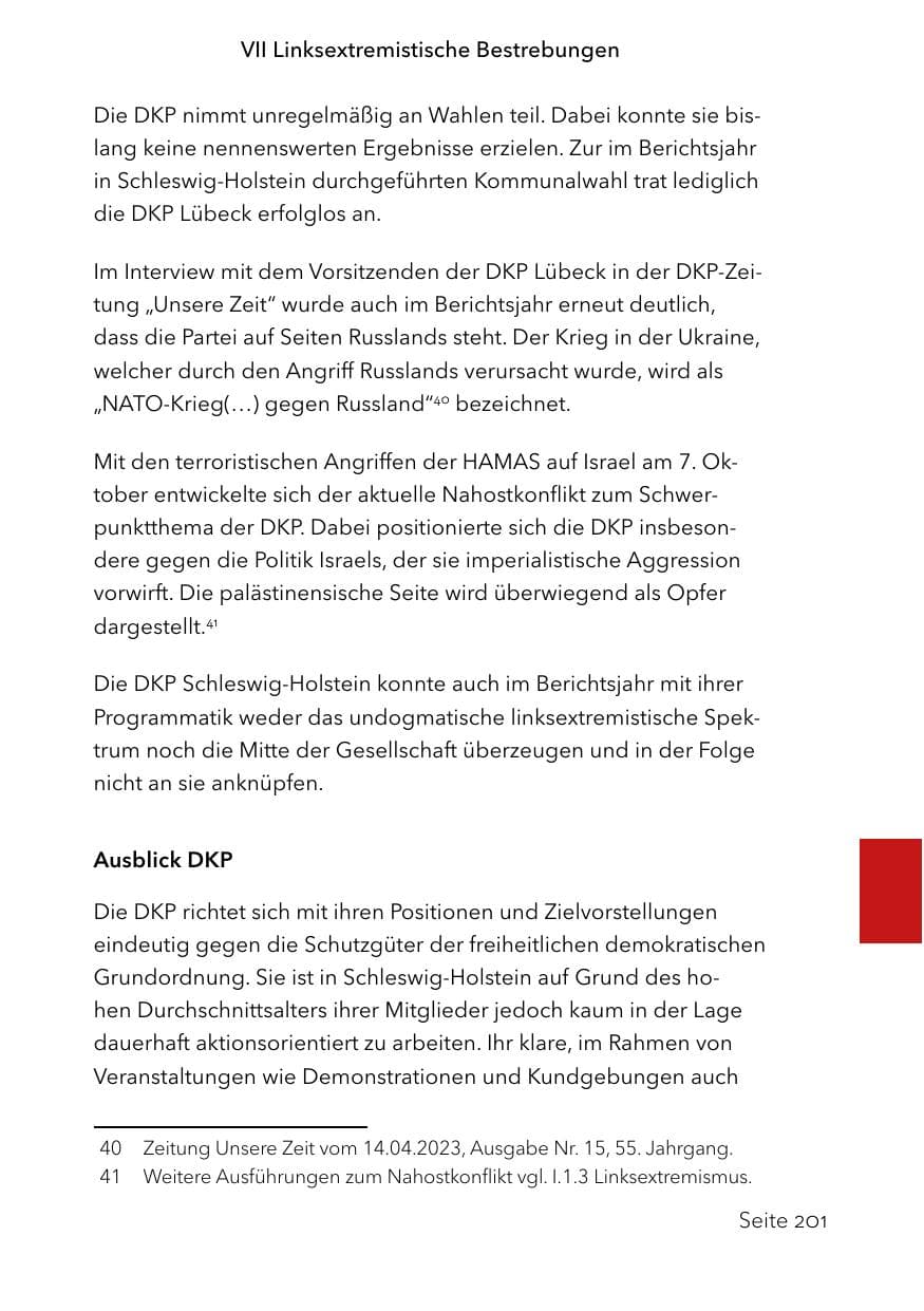 Seite 225 des Verfassungsschutzbericht 2023 Schleswig-Holstein