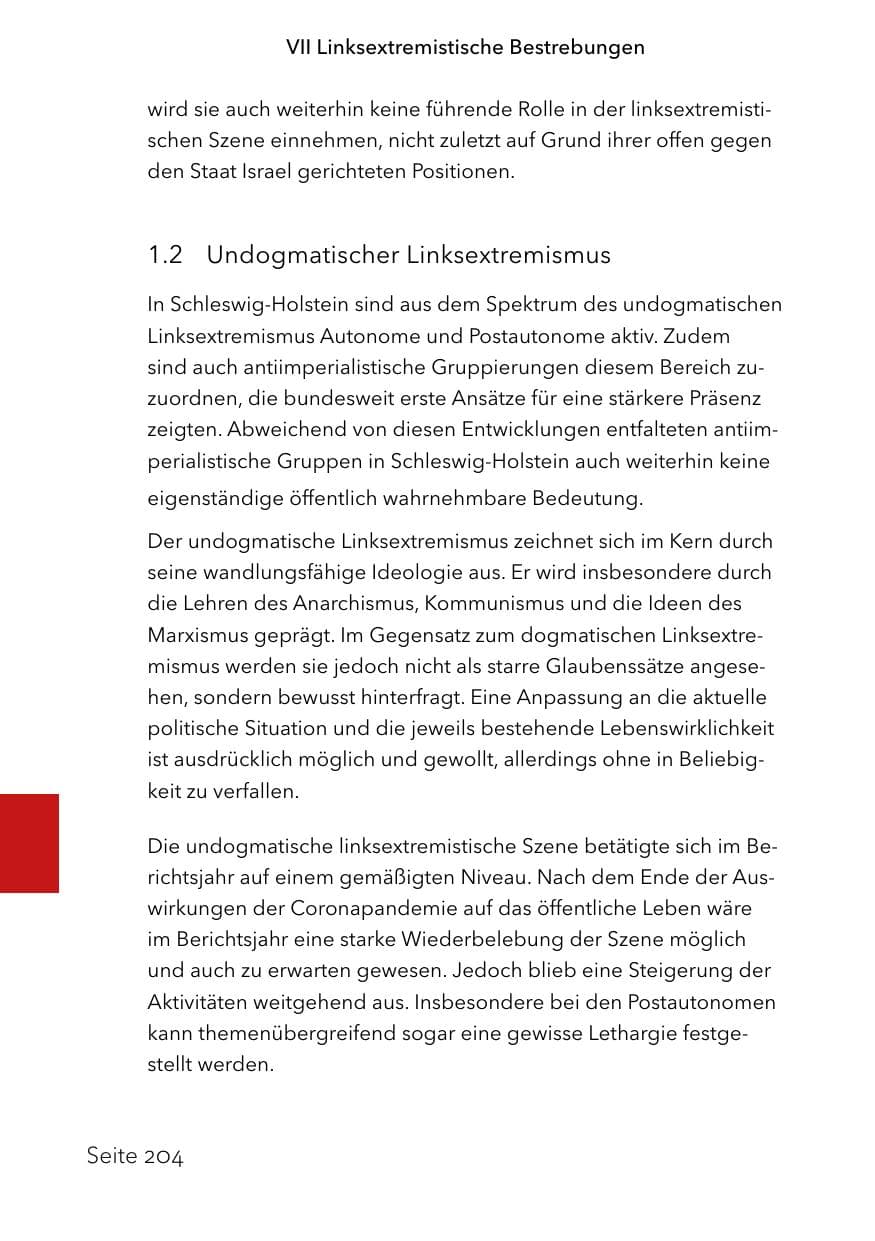 Seite 228 des Verfassungsschutzbericht 2023 Schleswig-Holstein
