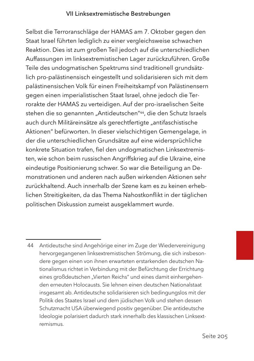 Seite 229 des Verfassungsschutzbericht 2023 Schleswig-Holstein