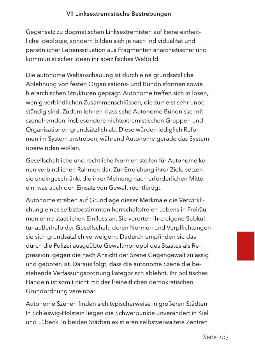 Seite 231 des Verfassungsschutzbericht 2023 Schleswig-Holstein