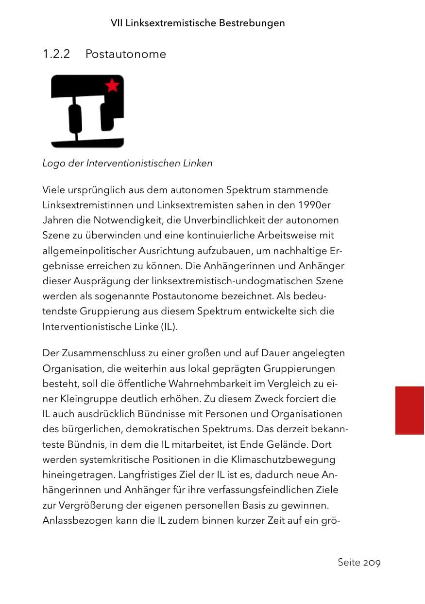 Seite 233 des Verfassungsschutzbericht 2023 Schleswig-Holstein