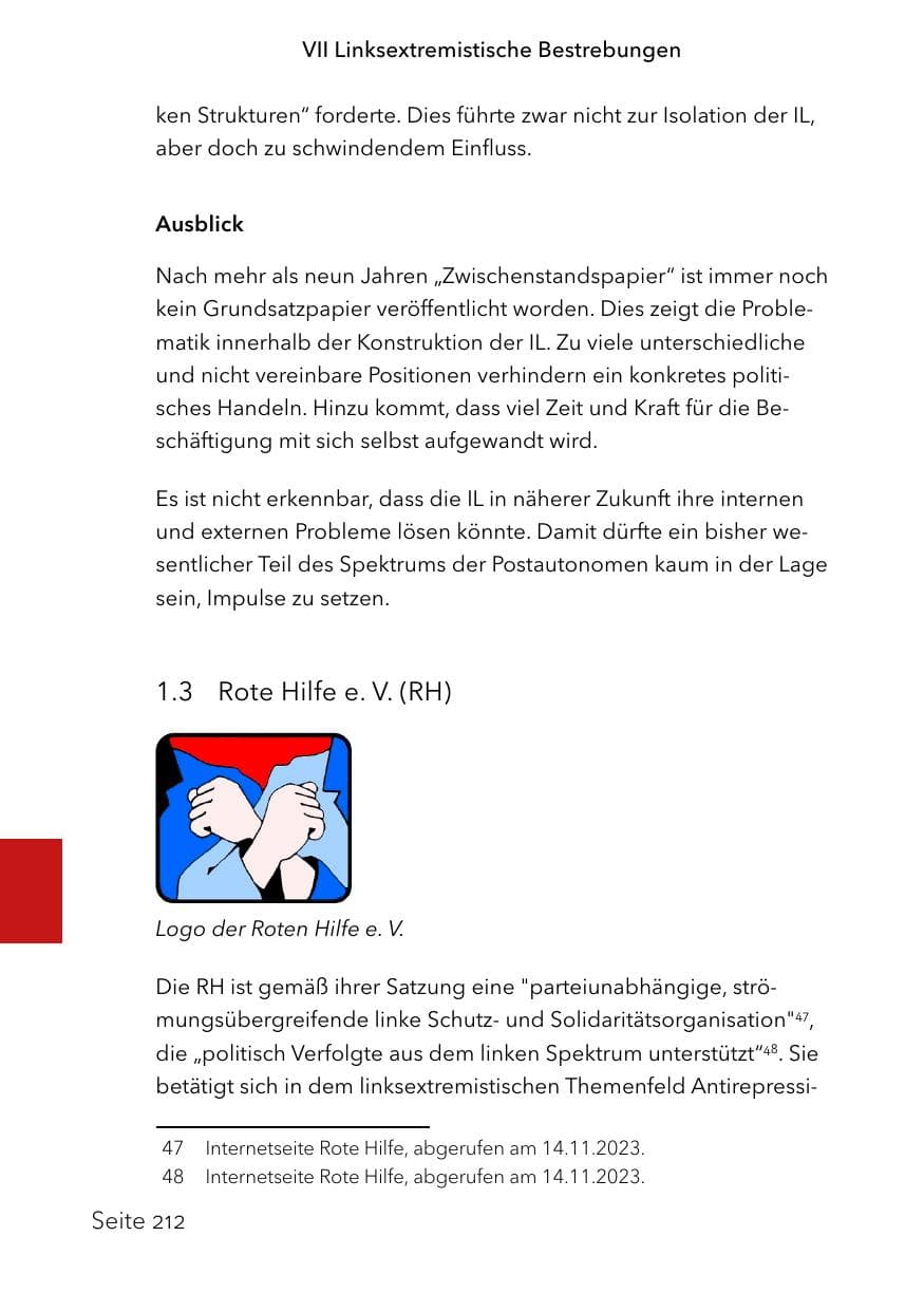 Seite 236 des Verfassungsschutzbericht 2023 Schleswig-Holstein