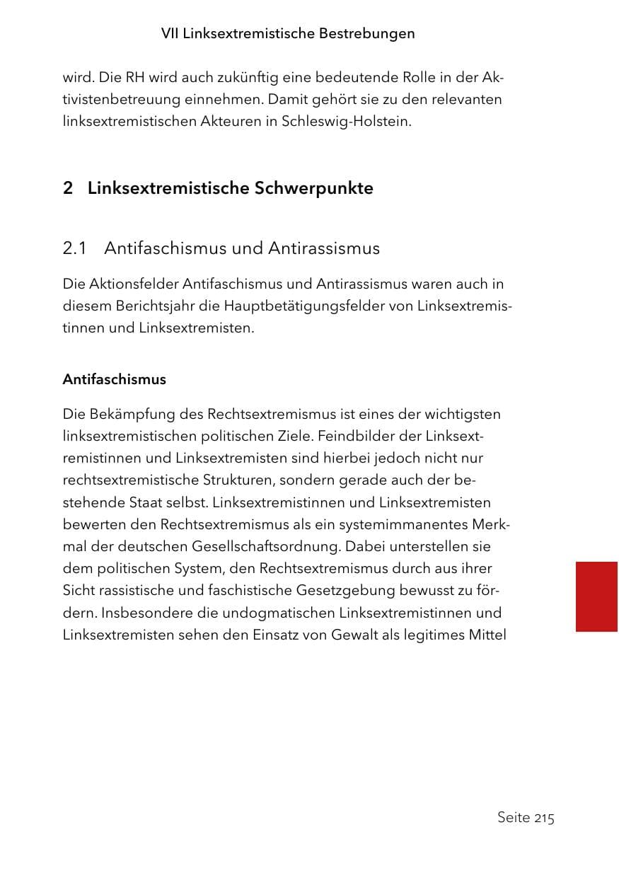 Seite 239 des Verfassungsschutzbericht 2023 Schleswig-Holstein