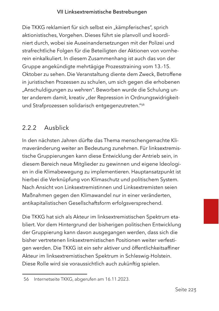 Seite 247 des Verfassungsschutzbericht 2023 Schleswig-Holstein