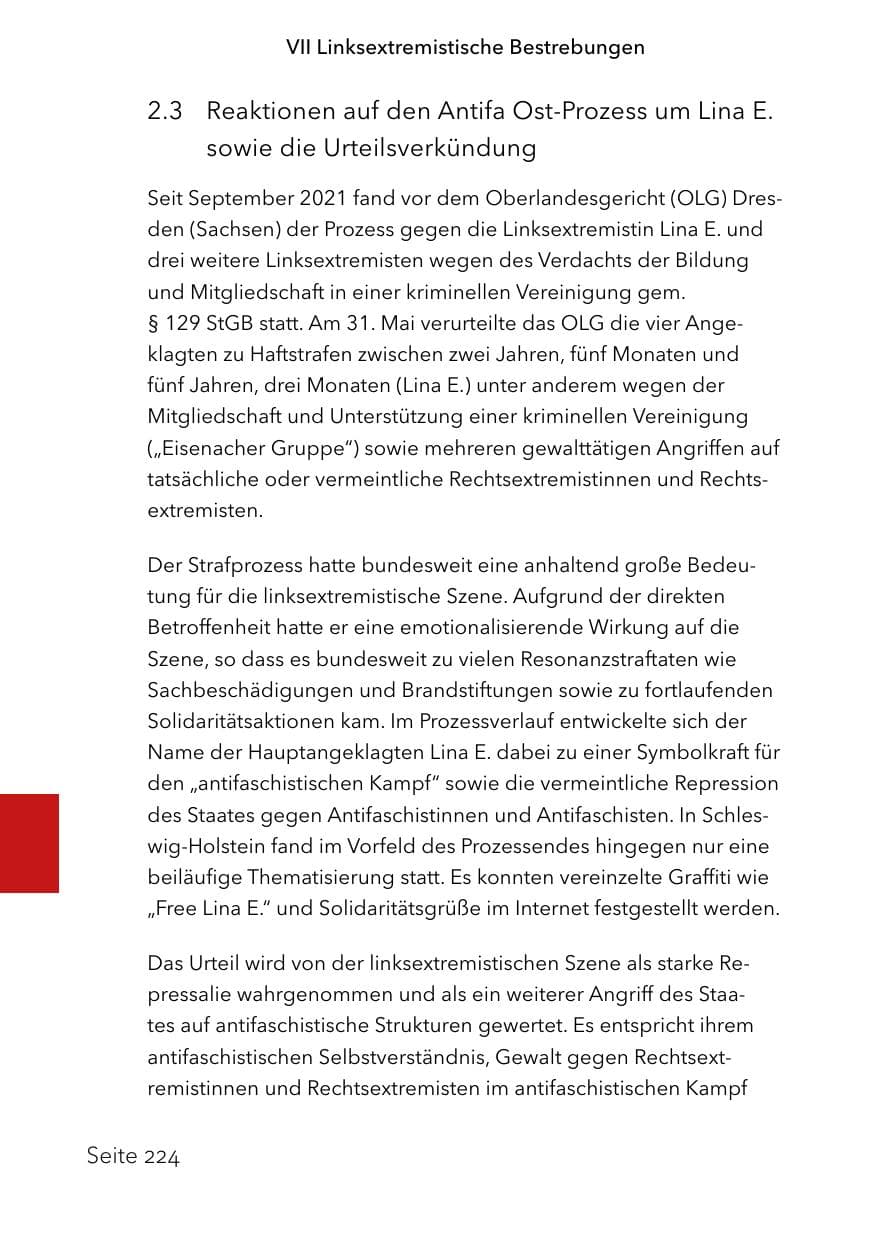 Seite 248 des Verfassungsschutzbericht 2023 Schleswig-Holstein