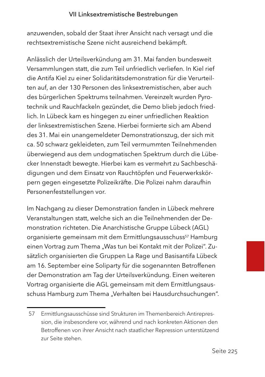Seite 249 des Verfassungsschutzbericht 2023 Schleswig-Holstein