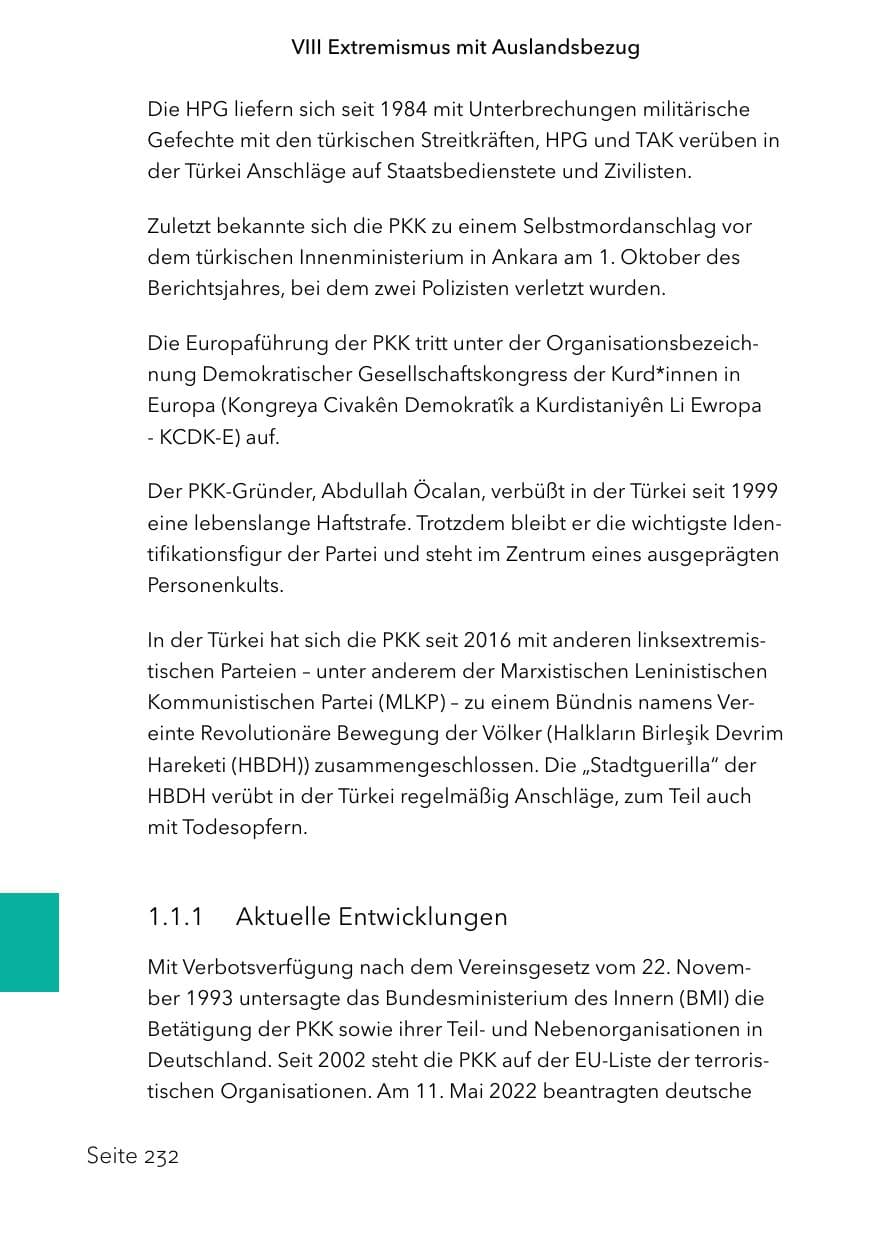 Seite 256 des Verfassungsschutzbericht 2023 Schleswig-Holstein
