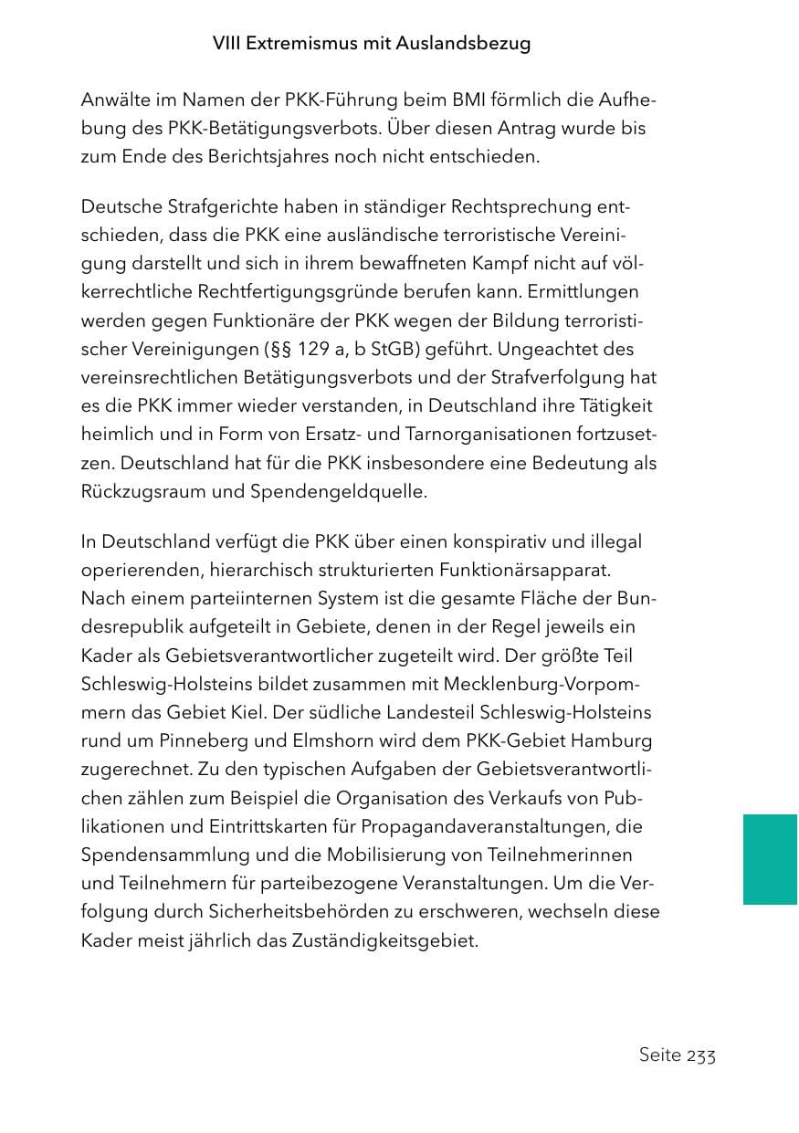 Seite 257 des Verfassungsschutzbericht 2023 Schleswig-Holstein