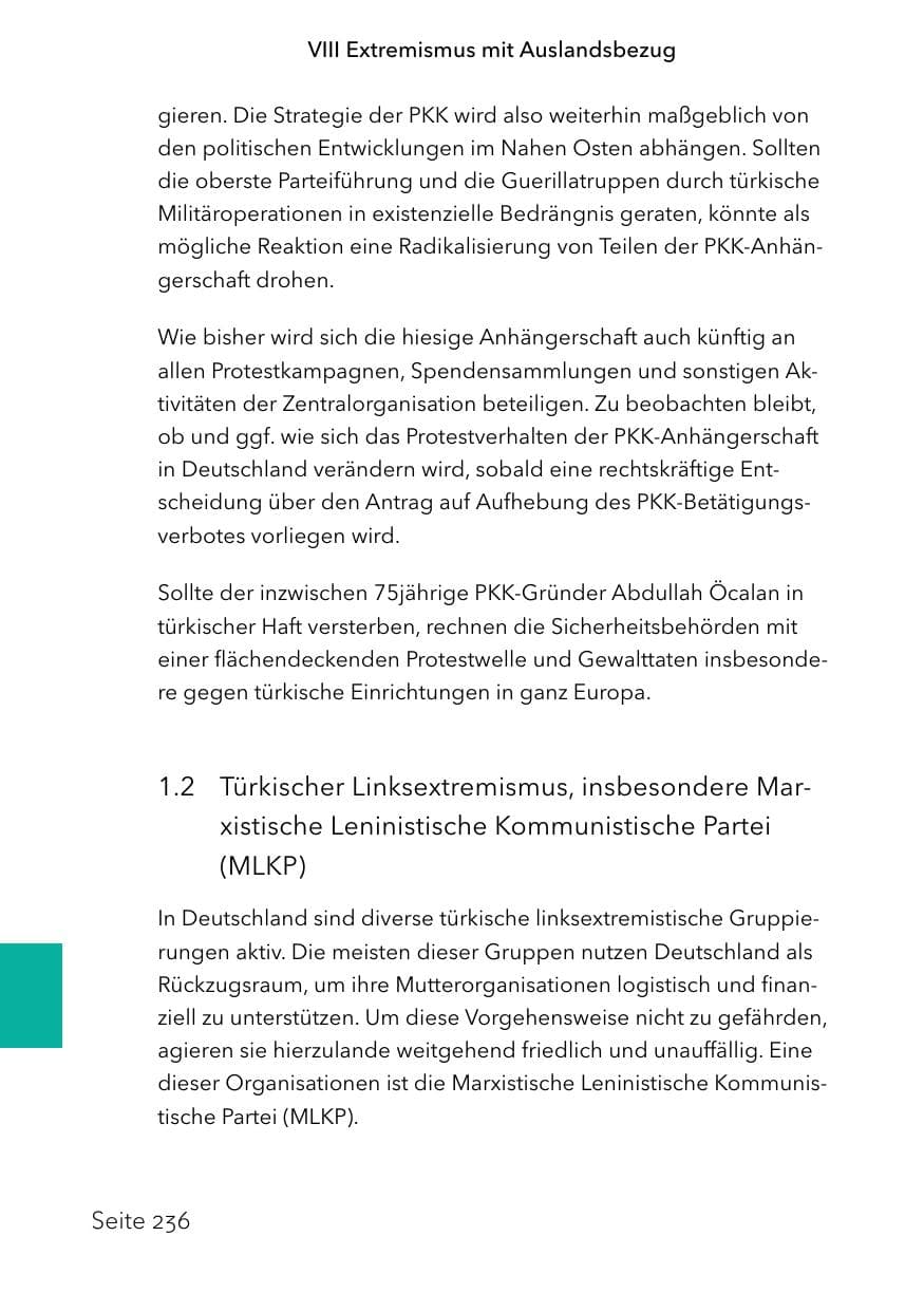 Seite 260 des Verfassungsschutzbericht 2023 Schleswig-Holstein