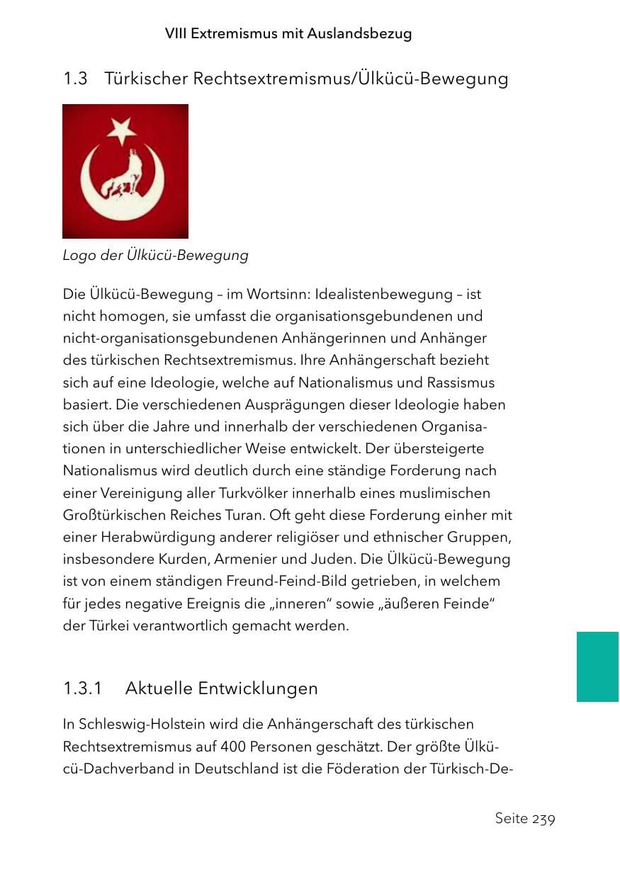 Seite 263 des Verfassungsschutzbericht 2023 Schleswig-Holstein