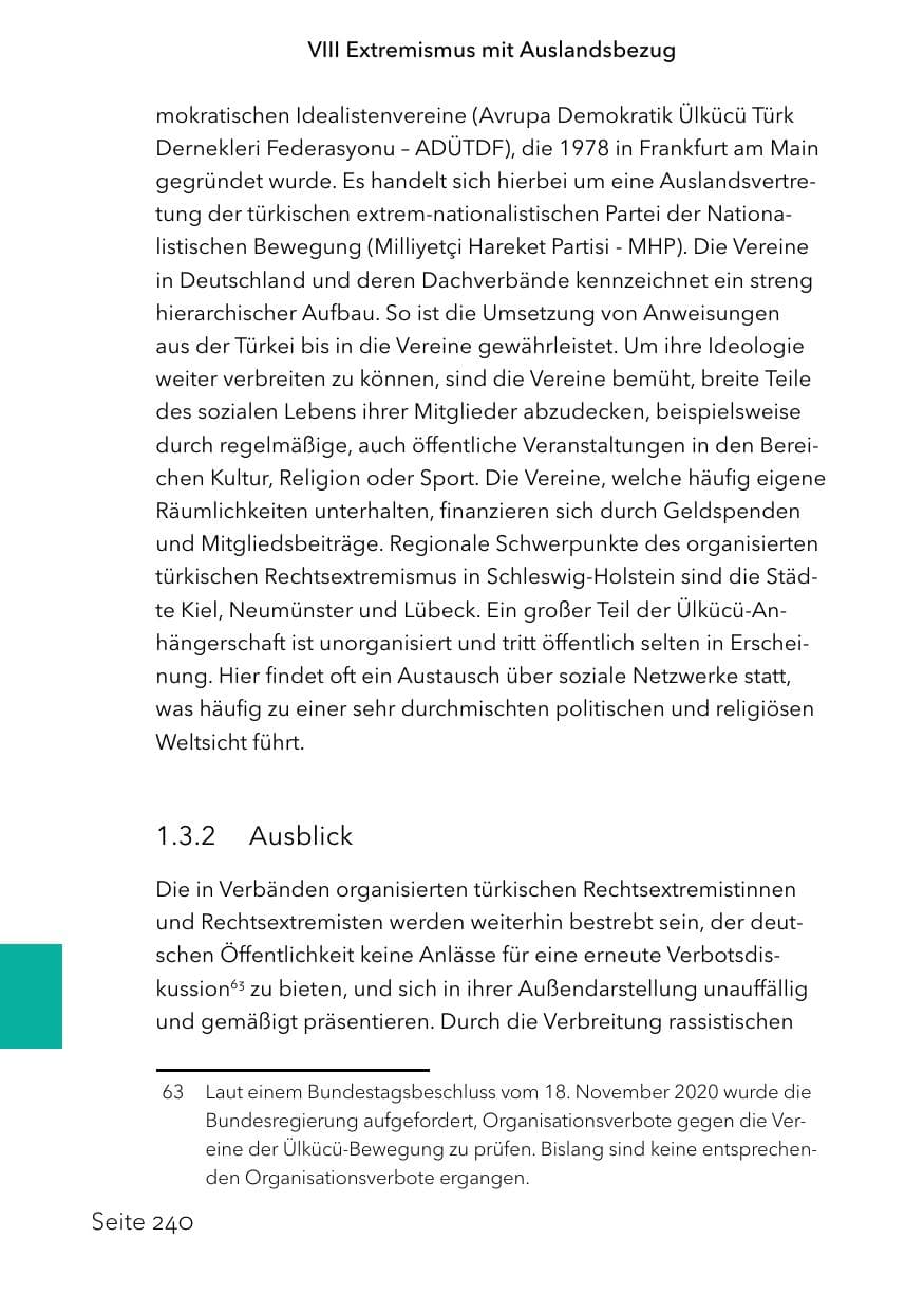 Seite 264 des Verfassungsschutzbericht 2023 Schleswig-Holstein