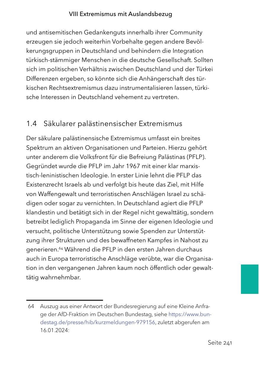 Seite 265 des Verfassungsschutzbericht 2023 Schleswig-Holstein