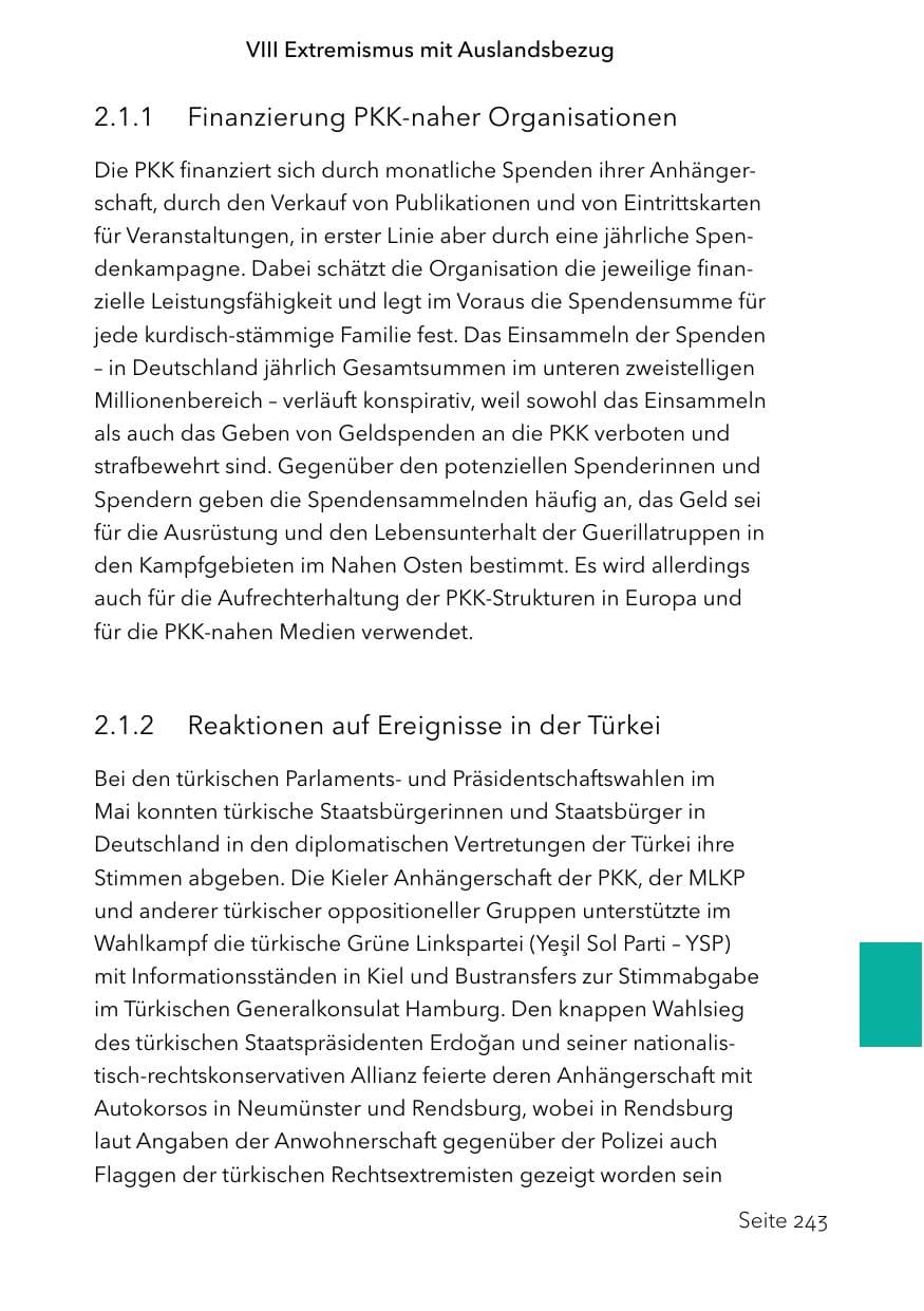 Seite 267 des Verfassungsschutzbericht 2023 Schleswig-Holstein