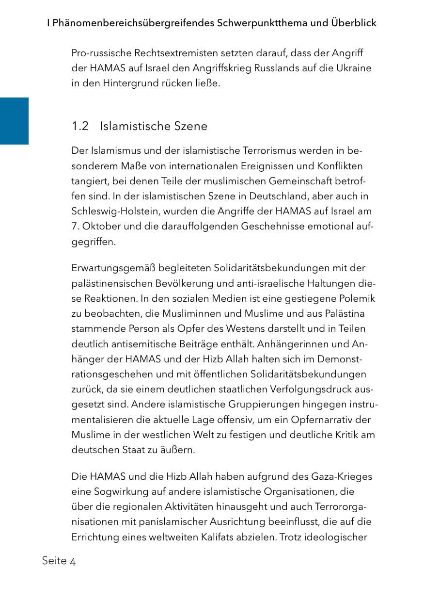 Seite 28 des Verfassungsschutzbericht 2023 Schleswig-Holstein