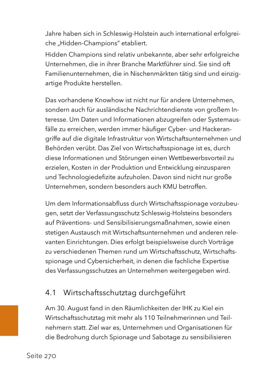 Seite 294 des Verfassungsschutzbericht 2023 Schleswig-Holstein