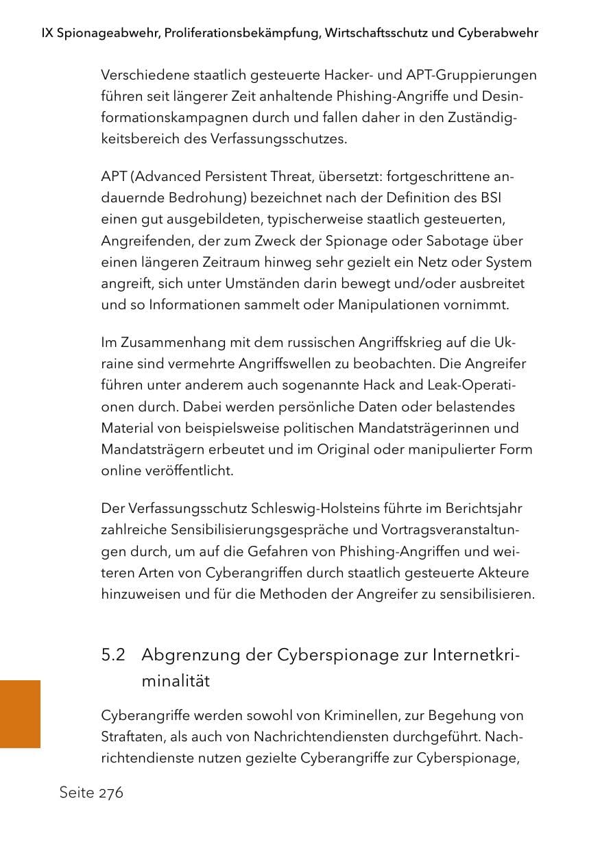 Seite 300 des Verfassungsschutzbericht 2023 Schleswig-Holstein