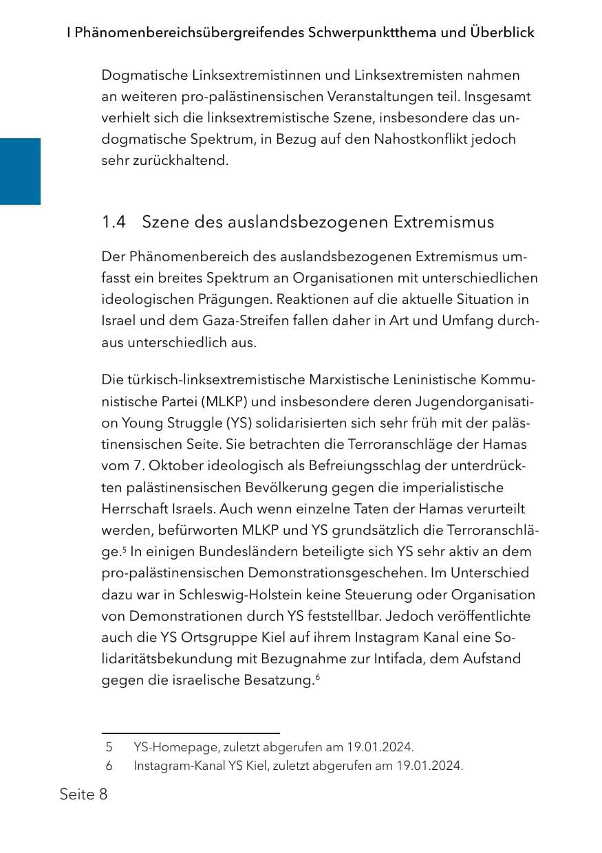 Seite 32 des Verfassungsschutzbericht 2023 Schleswig-Holstein