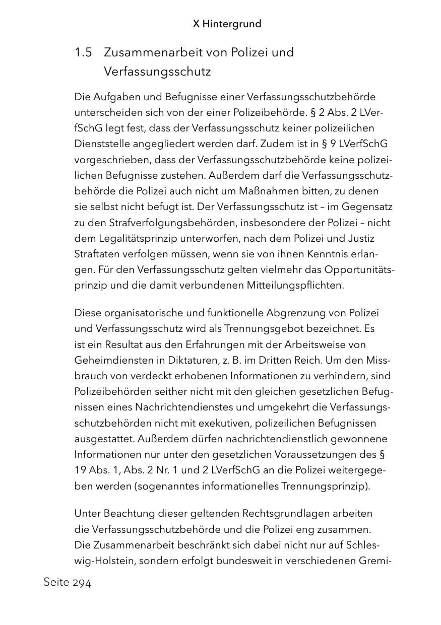 Seite 318 des Verfassungsschutzbericht 2023 Schleswig-Holstein