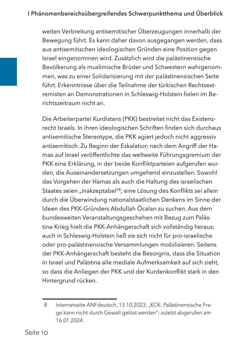 Seite 34 des Verfassungsschutzbericht 2023 Schleswig-Holstein