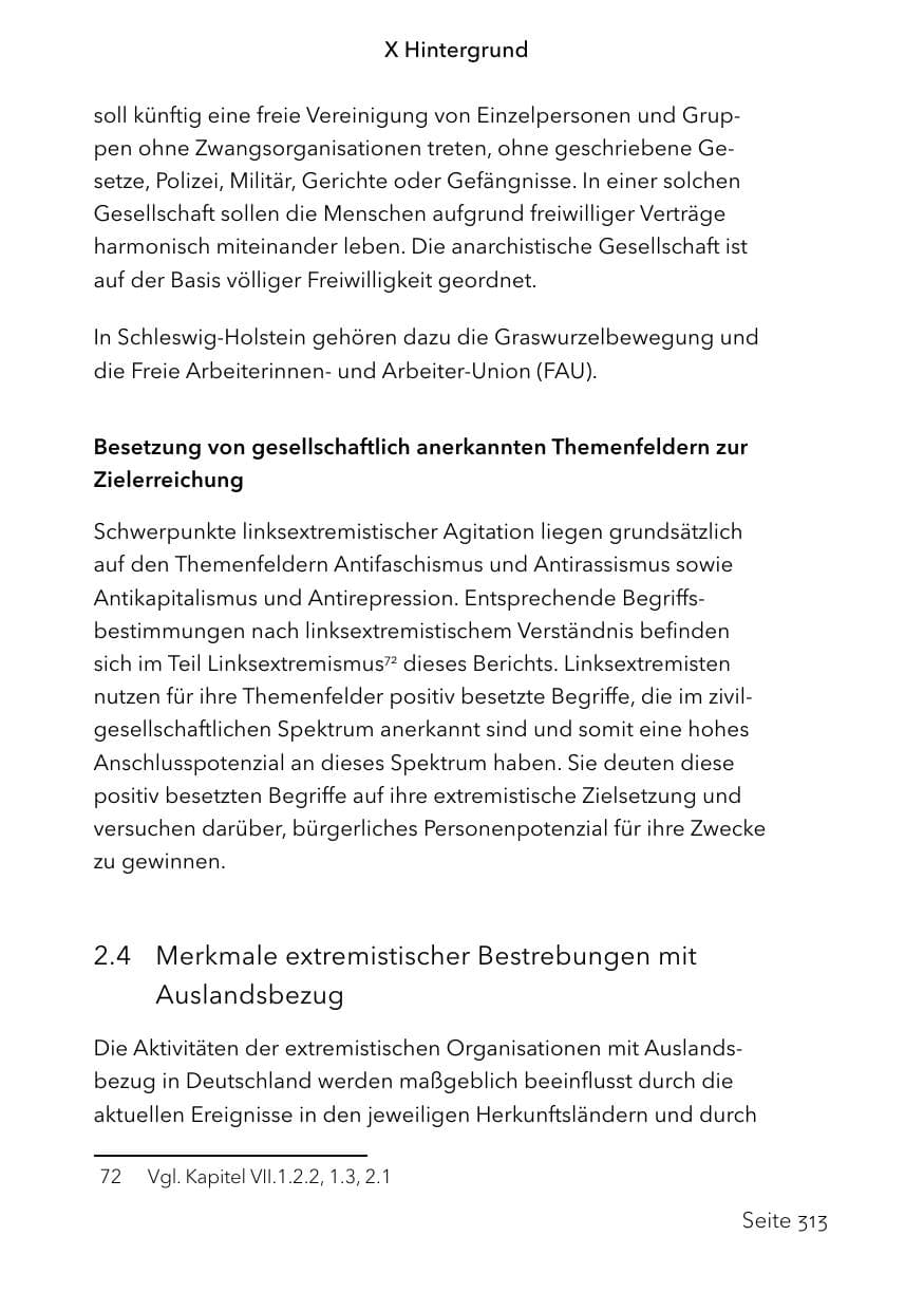 Seite 337 des Verfassungsschutzbericht 2023 Schleswig-Holstein