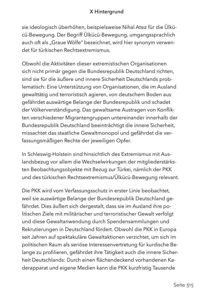 Seite 339 des Verfassungsschutzbericht 2023 Schleswig-Holstein