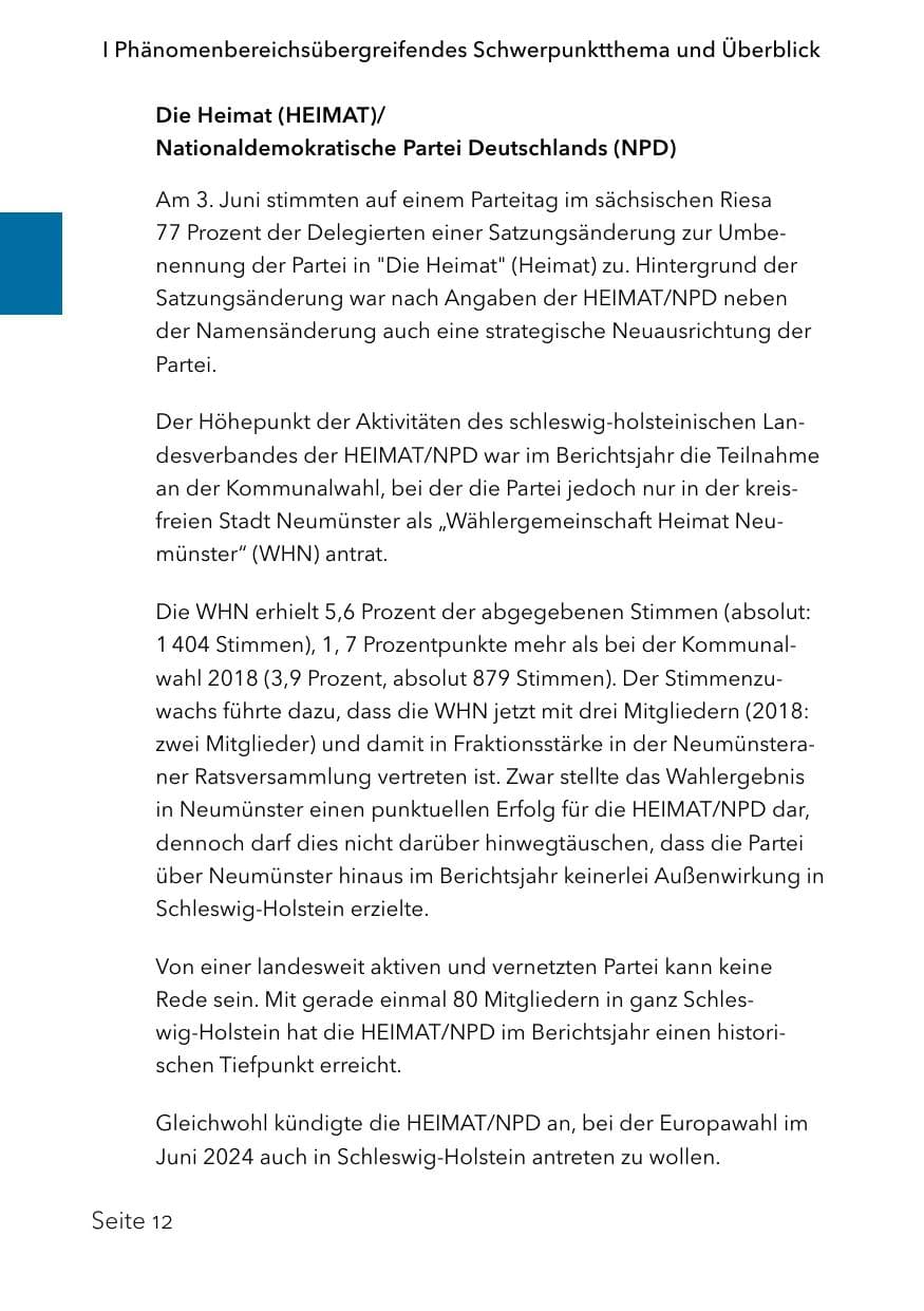 Seite 36 des Verfassungsschutzbericht 2023 Schleswig-Holstein