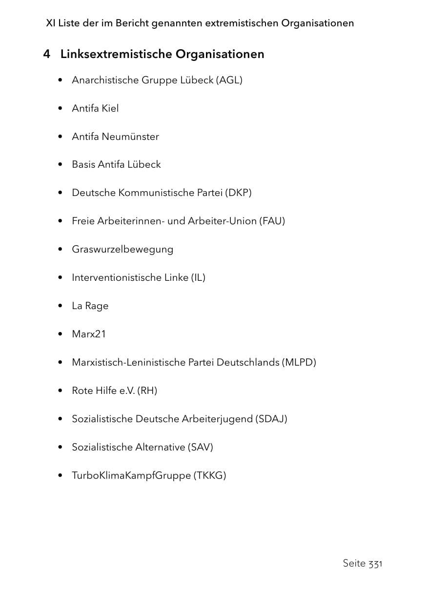 Seite 355 des Verfassungsschutzbericht 2023 Schleswig-Holstein