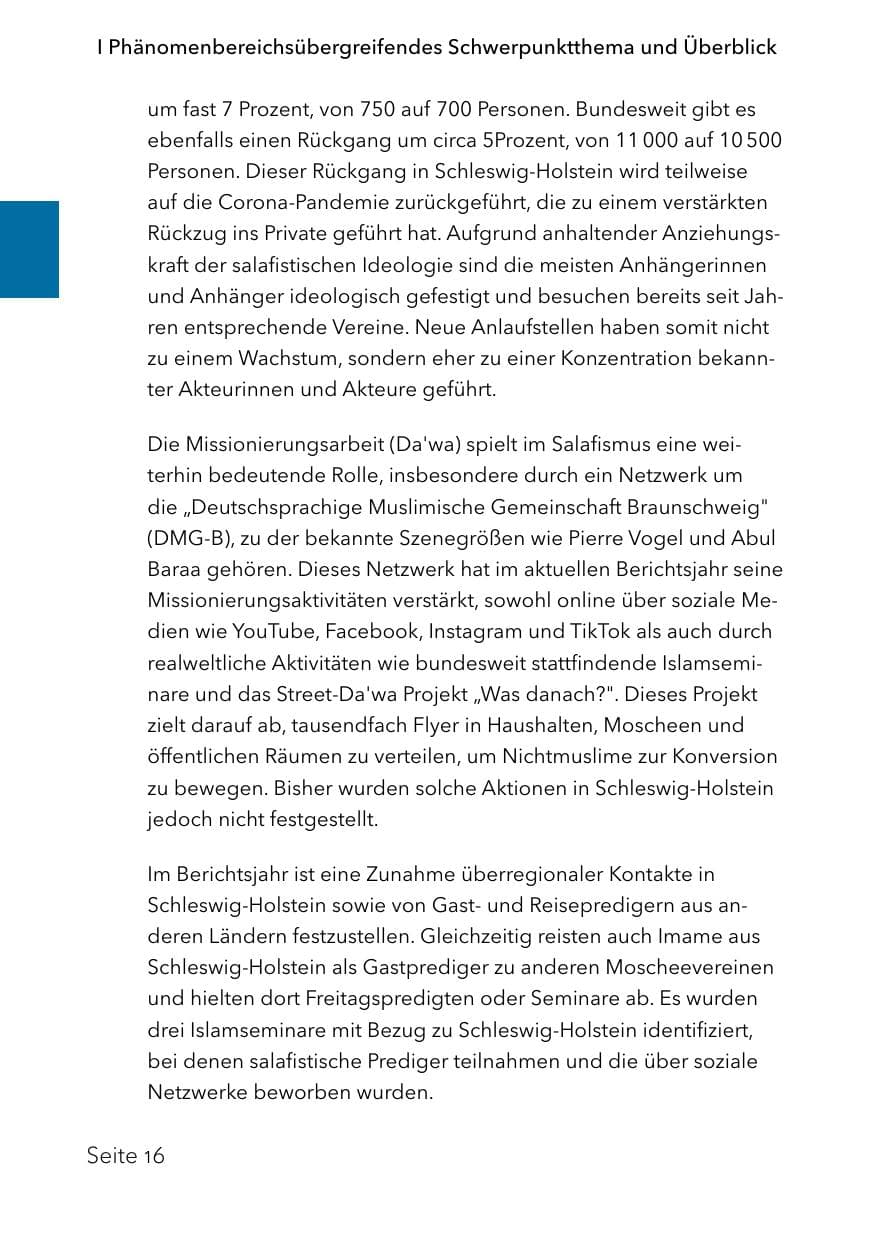 Seite 40 des Verfassungsschutzbericht 2023 Schleswig-Holstein