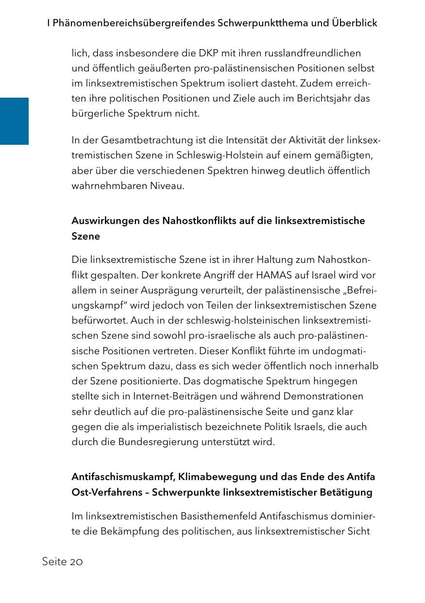 Seite 44 des Verfassungsschutzbericht 2023 Schleswig-Holstein