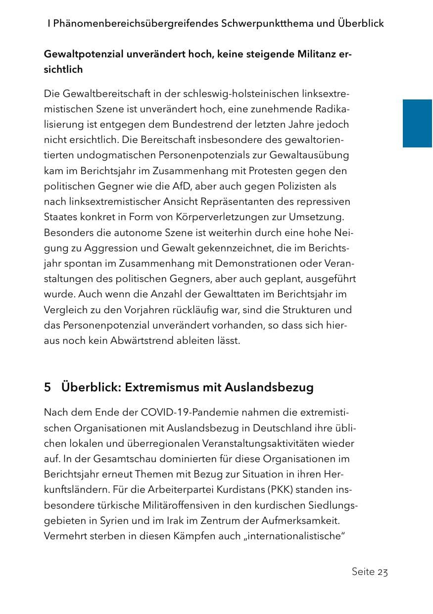 Seite 47 des Verfassungsschutzbericht 2023 Schleswig-Holstein