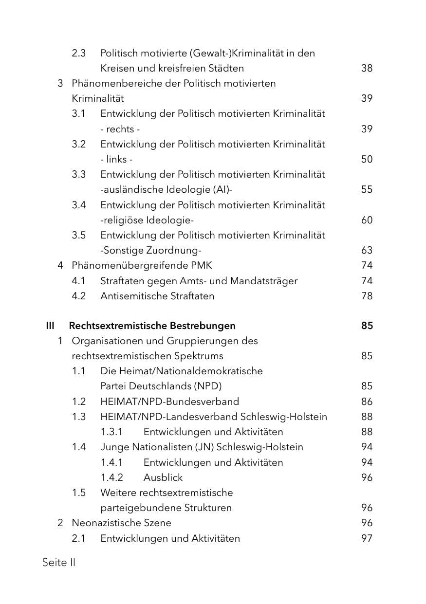 Seite 6 des Verfassungsschutzbericht 2023 Schleswig-Holstein
