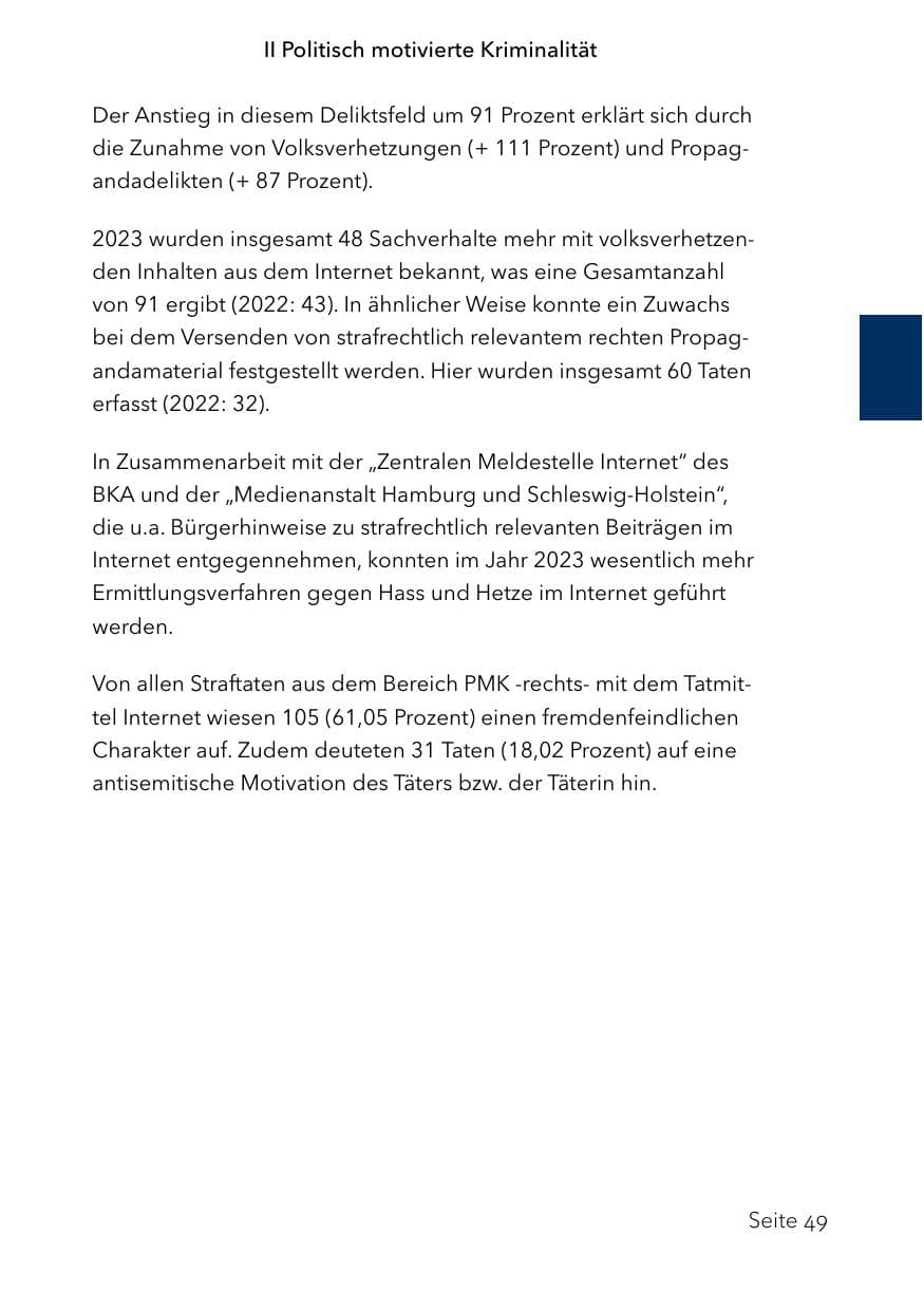 Seite 73 des Verfassungsschutzbericht 2023 Schleswig-Holstein