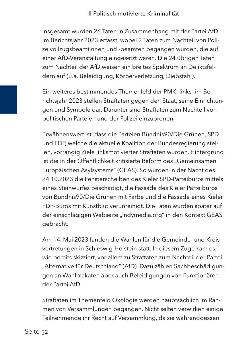 Seite 76 des Verfassungsschutzbericht 2023 Schleswig-Holstein