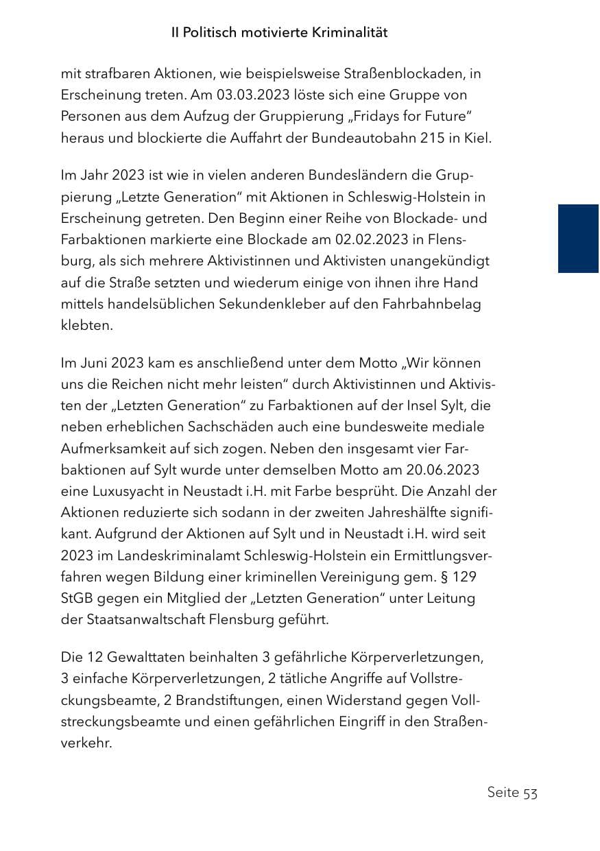 Seite 77 des Verfassungsschutzbericht 2023 Schleswig-Holstein