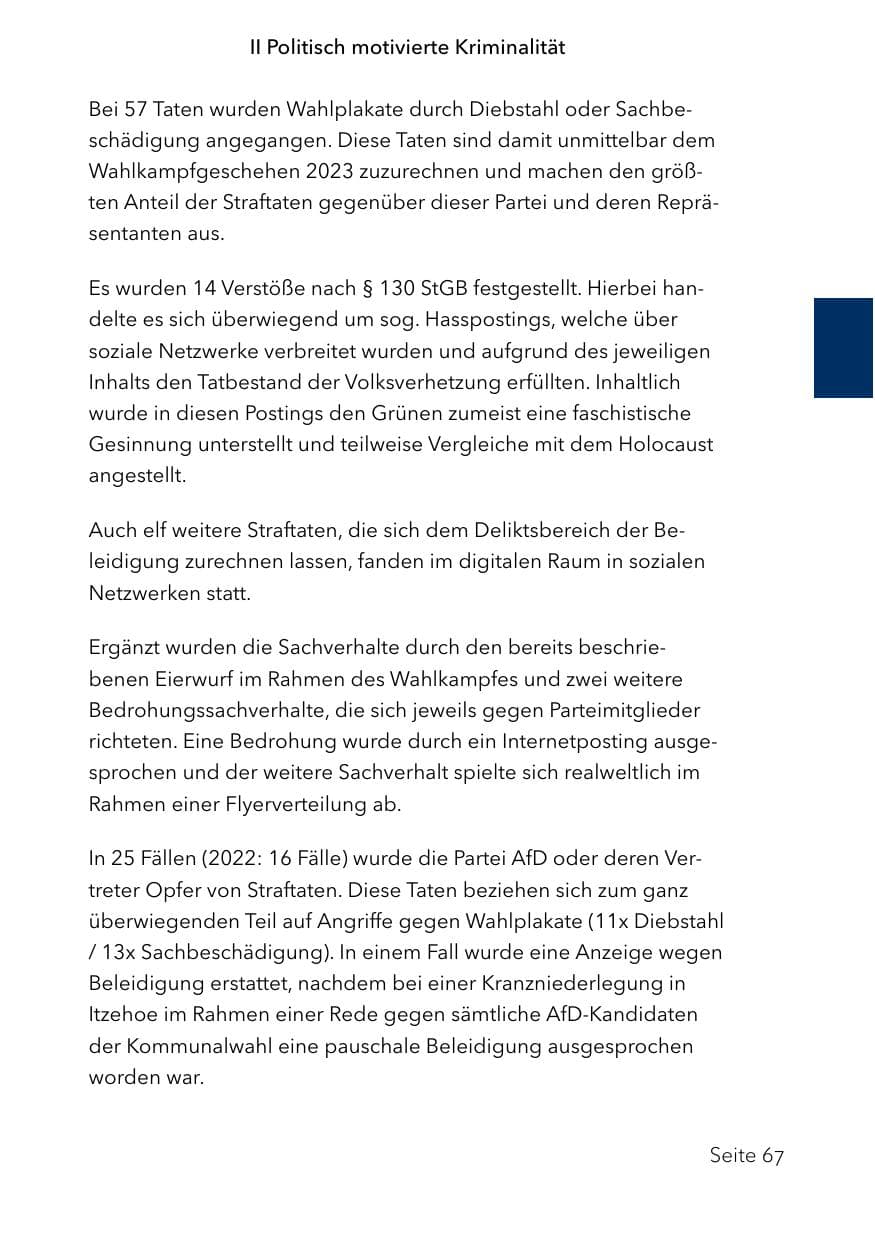 Seite 91 des Verfassungsschutzbericht 2023 Schleswig-Holstein