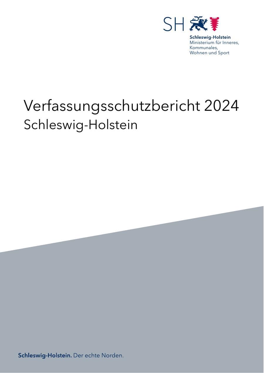 Seite 1 des Verfassungsschutzbericht 2024 Schleswig-Holstein