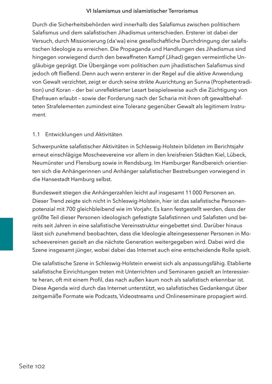 Seite 119 des Verfassungsschutzbericht 2024 Schleswig-Holstein