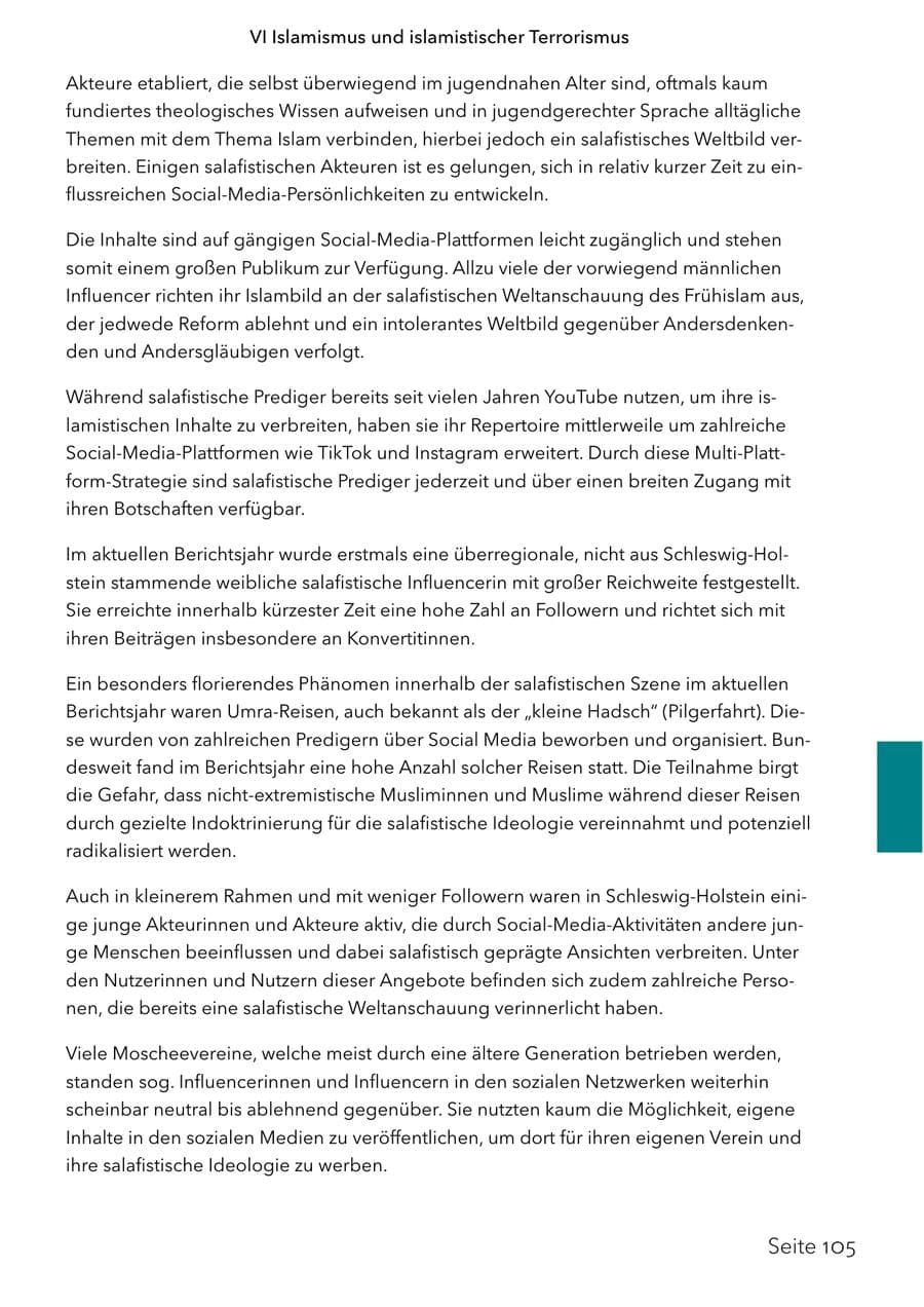Seite 122 des Verfassungsschutzbericht 2024 Schleswig-Holstein