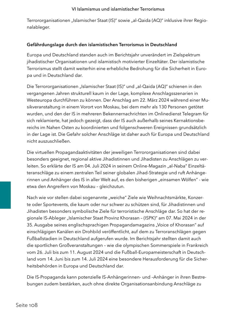 Seite 125 des Verfassungsschutzbericht 2024 Schleswig-Holstein