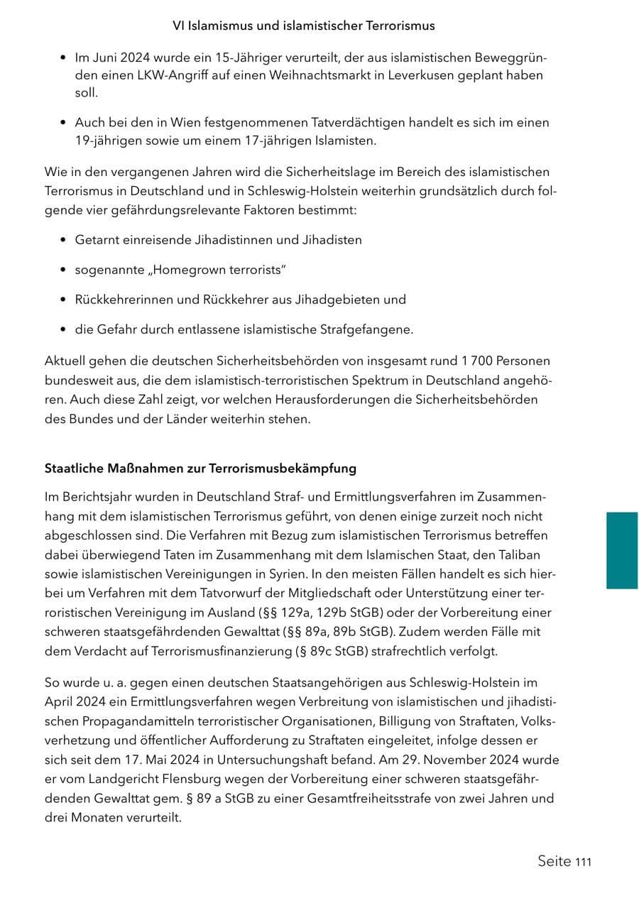 Seite 128 des Verfassungsschutzbericht 2024 Schleswig-Holstein