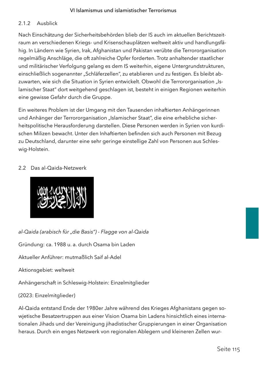 Seite 132 des Verfassungsschutzbericht 2024 Schleswig-Holstein