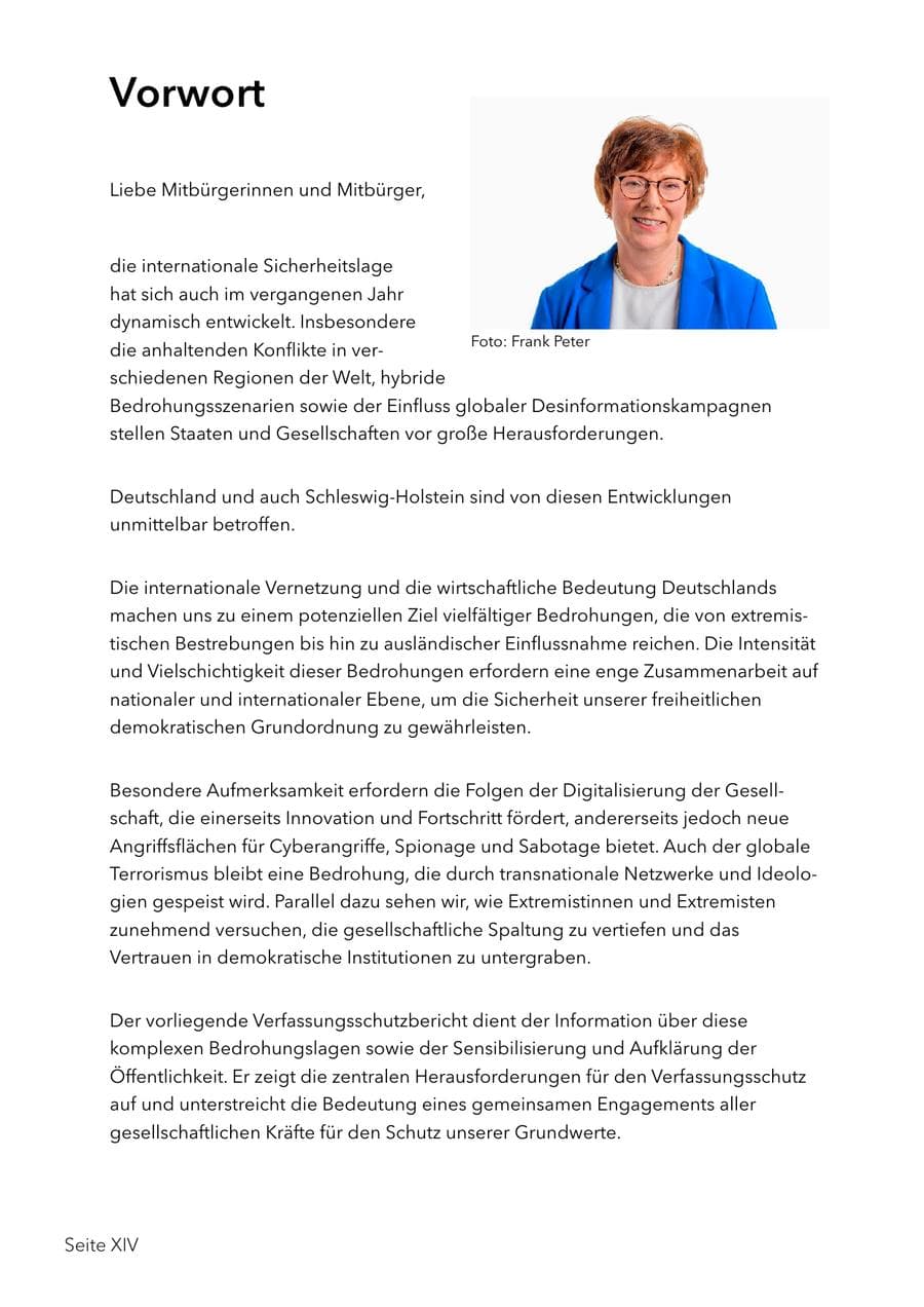 Seite 16 des Verfassungsschutzbericht 2024 Schleswig-Holstein