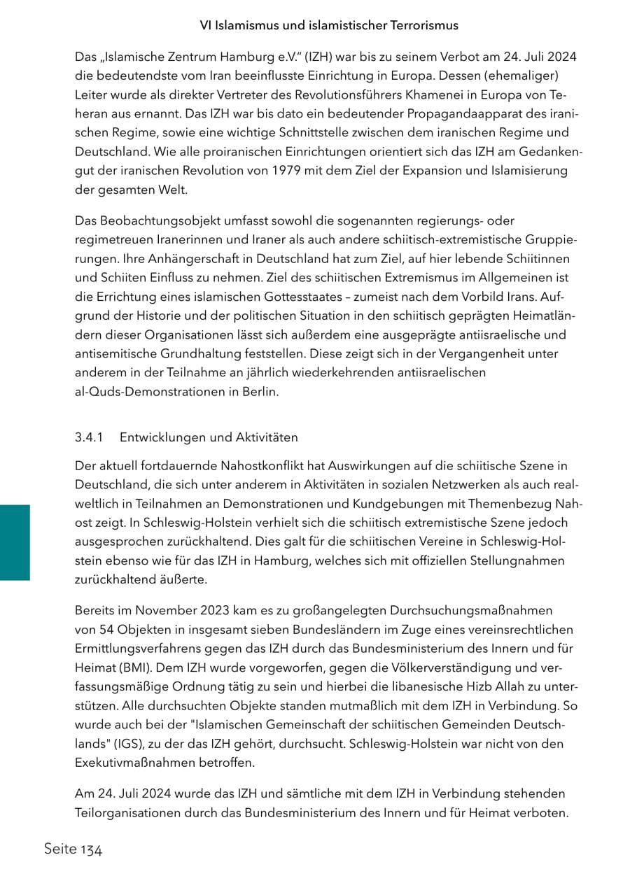 Seite 151 des Verfassungsschutzbericht 2024 Schleswig-Holstein