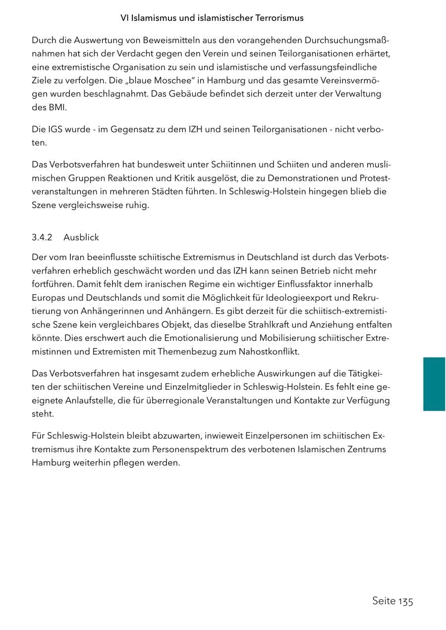 Seite 152 des Verfassungsschutzbericht 2024 Schleswig-Holstein
