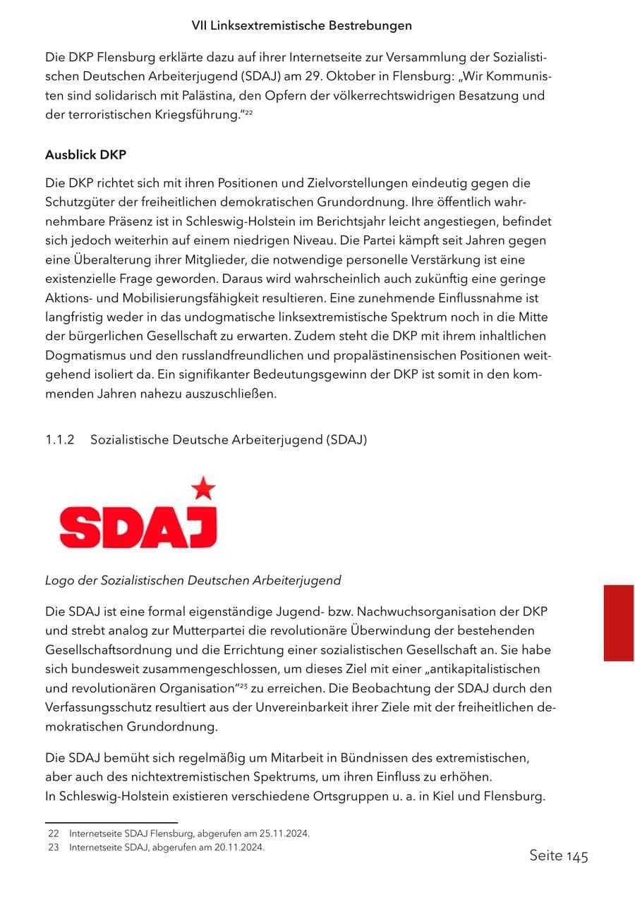 Seite 162 des Verfassungsschutzbericht 2024 Schleswig-Holstein
