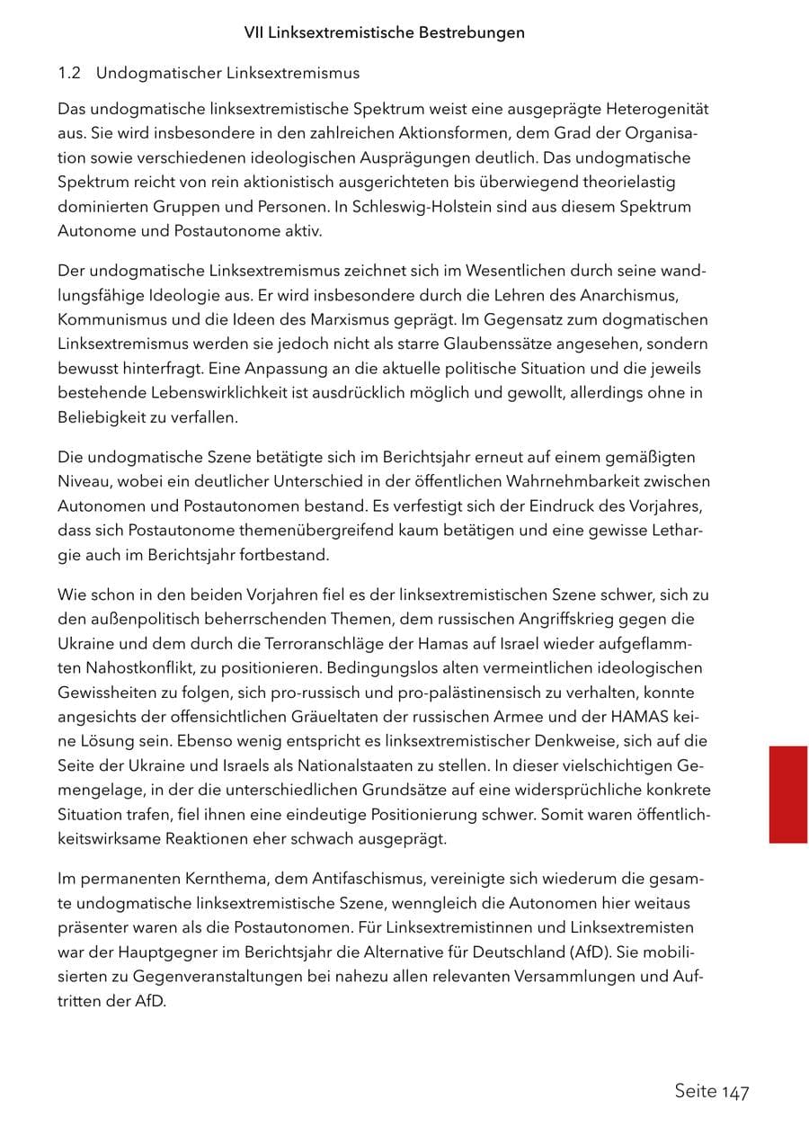 Seite 164 des Verfassungsschutzbericht 2024 Schleswig-Holstein