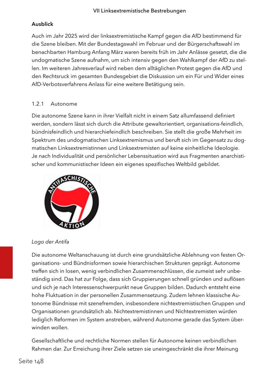 Seite 165 des Verfassungsschutzbericht 2024 Schleswig-Holstein