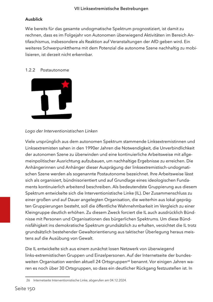 Seite 167 des Verfassungsschutzbericht 2024 Schleswig-Holstein