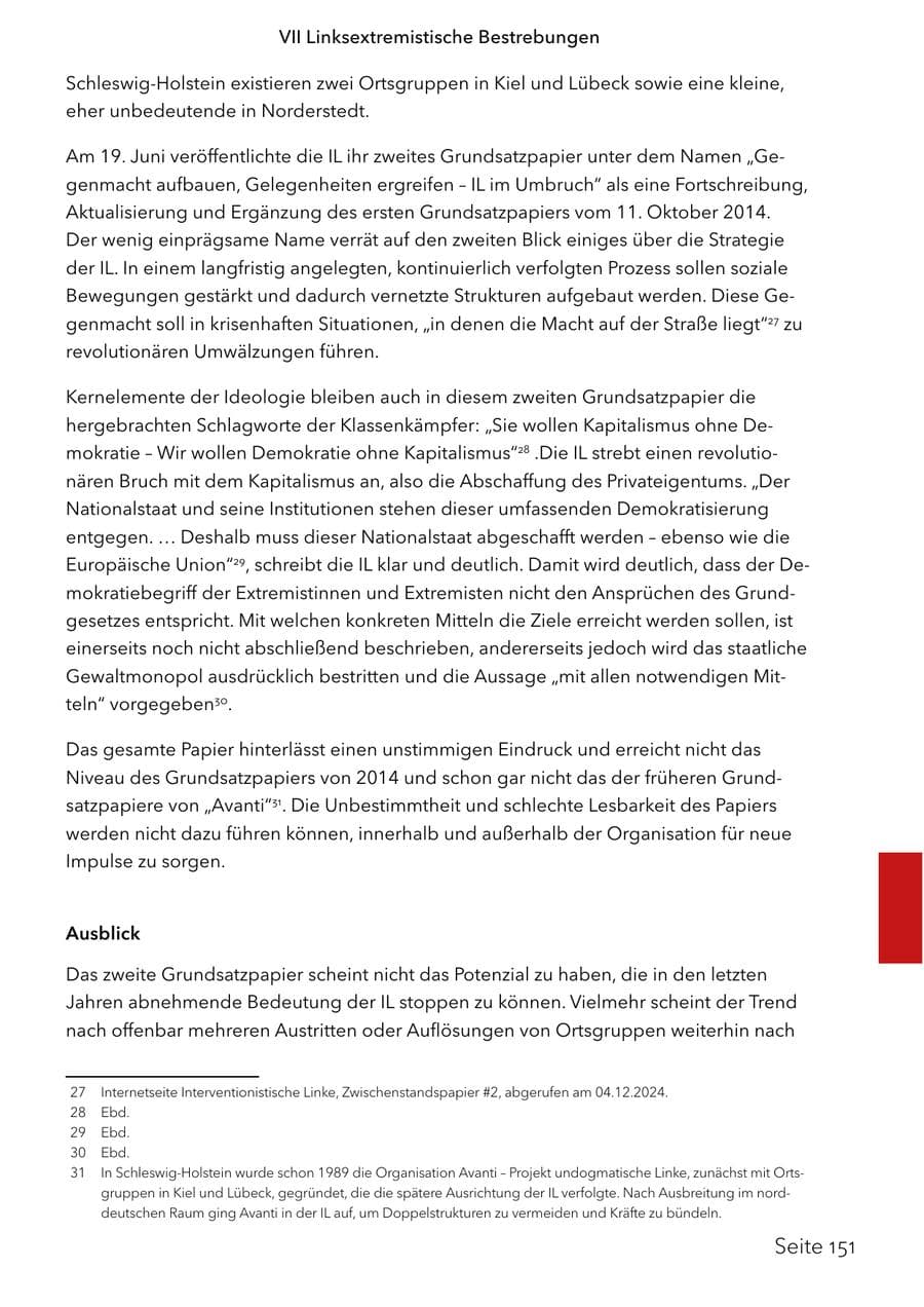 Seite 168 des Verfassungsschutzbericht 2024 Schleswig-Holstein