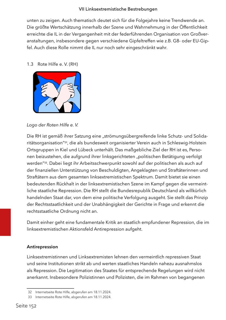 Seite 169 des Verfassungsschutzbericht 2024 Schleswig-Holstein